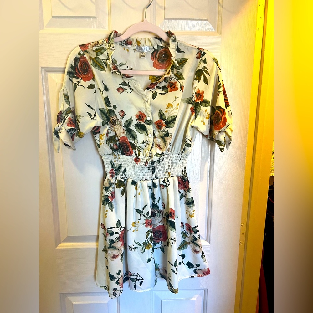 Floral sundress with cinched waist